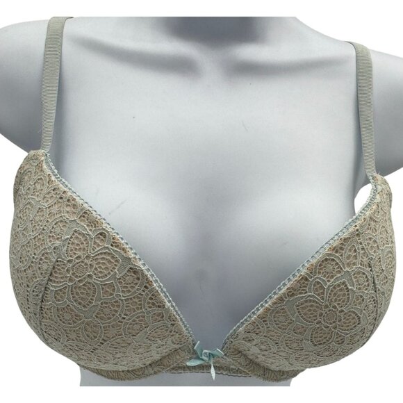 Victoria’s Secret Women's Dream Angels Push-Up Bra Size 32DD Light Blue Lace - Picture 1 of 10